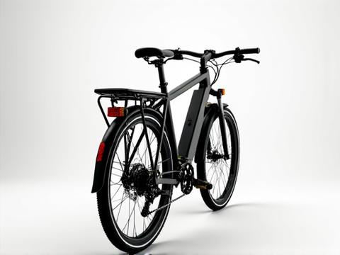 Heavy-duty e-bike cargo rack system.